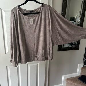 Ann Taylor Brown Dolman Sleeve Oversized Blouse